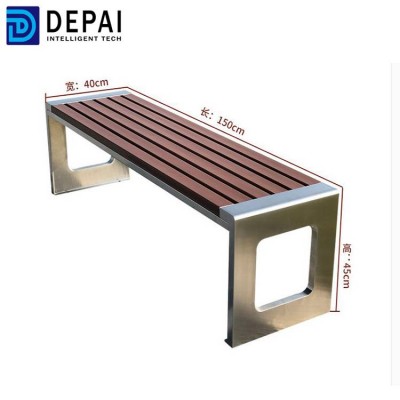 Stainless Steel Metal Frame Wooden Seat Bench Seat